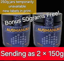 1500+ MGO Australian Manuka Honey - 250g(Bonus 50g, 2 × 150g jars substitute)AUSMANUKA